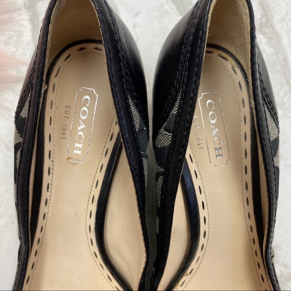 Coach Wedge Black Heels 6/6.5 - Picture 6 of 8